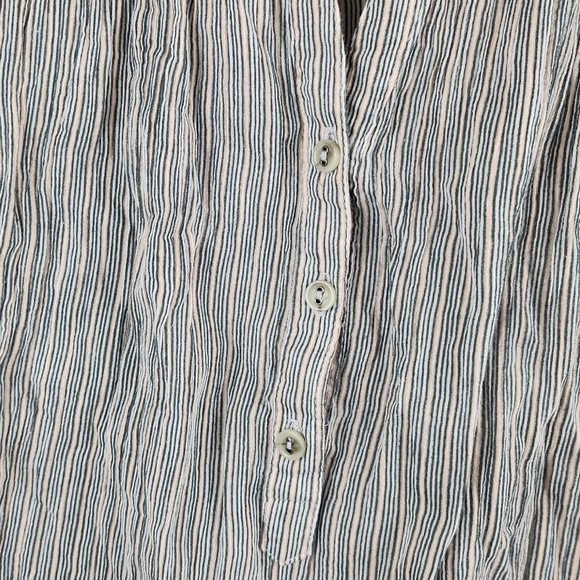 Vero Moda Striped Lightweight Henley Button Long Sleeve Blouse sz S - Picture 3 of 8